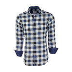Lewis Checkered Button-Up Shirt // Navy (S)