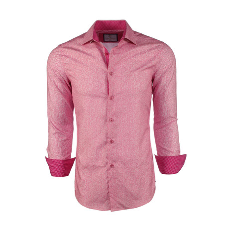 Lewis Printed Button-Up Shirt // Pink (XS)