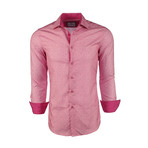 Lewis Printed Button-Up Shirt // Pink (L)