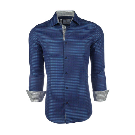 Finlay Printed Button-Up Shirt // Royal (3XL)