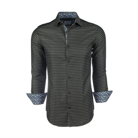 Finlay Printed Button-Up Shirt // Grey (L)