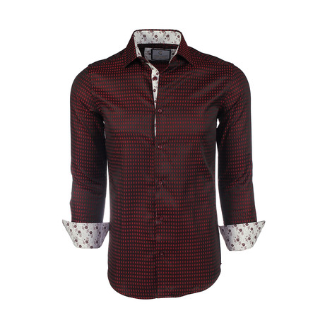 Finlay Printed Button-Up Shirt // Burgundy (XS)