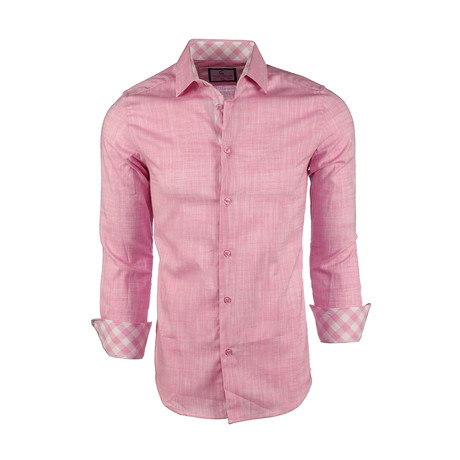 Ethan Linen Button-Up Shirt // Pink (XS)