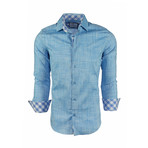 Ethan Linen Button-Up Shirt // Turq (S)