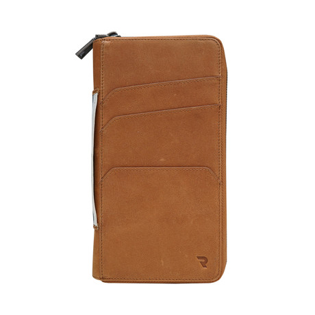 Zero 2 Slim Travel Wallet // Caramel Tan Leather