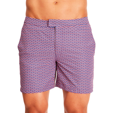 Engine Ocean Swim Trunk // Blue + Red (30)