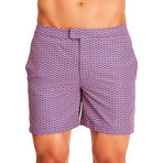 Engine Ocean Swim Trunk // Blue + Red (30)