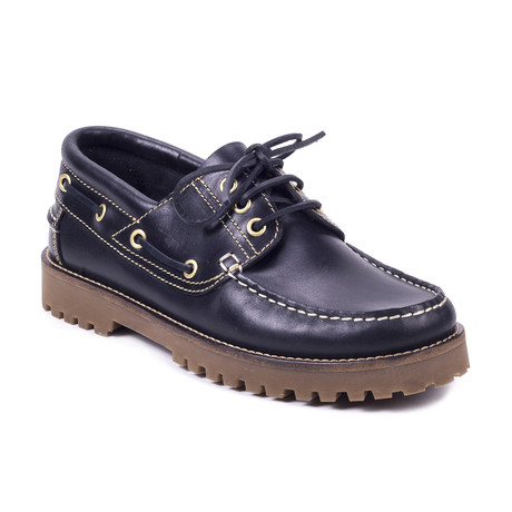 Teron Leather Boat Shoes // Blue (Euro: 39)