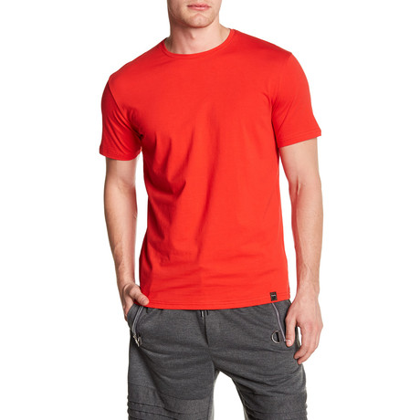 Crew Neck Solid T-Shirt // Red (S)