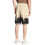 Patched + Splatter Paint Short // Beige (S)