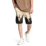 Patched + Splatter Paint Short // Beige (S)