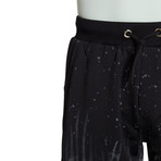 Patched + Splatter Paint Short // Black (S)