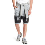 Patched + Splatter Paint Short // Grey (S)