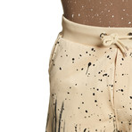 Patched + Splatter Paint Short // Beige (S)