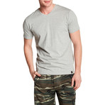 V-Neck Solid T-Shirt // Heather Grey (S)