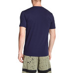 V-Neck Solid T-Shirt // Navy (S)