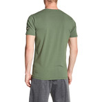 Military Patch Printed T-Shirt // Olive (S)