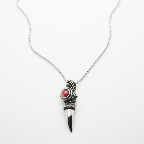 Jean Claude Jewelry // Eagle Eye Necklace // Silver + Red