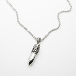 Dell Arte // Incrusted Steel Bullet Necklace // Silver
