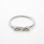 Dell Arte // Bracelet Double Dragon Cable // Silver (M)