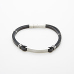Leather Bracelet + Stainless Steel Closure