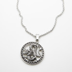 Dell Arte // Lucky Dragon Pendant // Black + Silver