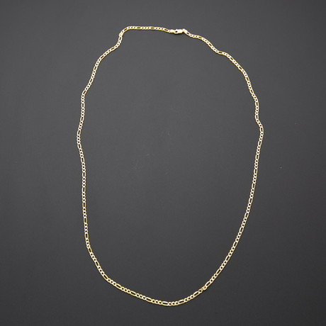 Diamond Cut Figaro Chain Necklace (30"L)