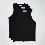 Ultra Soft Sueded Tank Top // Black // Pack of 3 (M)