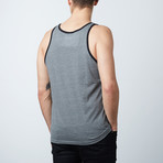 Ultra Soft Semi-Fitted Ringer Tank Top // Charcoal + Black (S)