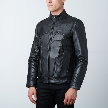 Batman Padded Motorcycle Leather Jacket // Black (M)
