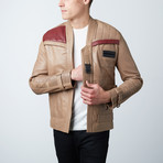 Finn Distressed Leather Jacket // Beige (XS)