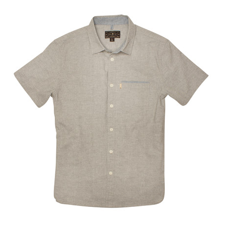 Burnside Short Sleeve Button Down Shirt // Stone (S)
