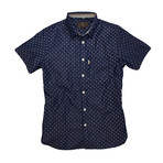 Burnside Short Sleeve Button Down Shirt // Blue Floral (L)