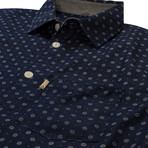 Burnside Short Sleeve Button Down Shirt // Blue Floral (L)