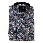 Trevor Woven Shirt // Navy + Multicolor (M)
