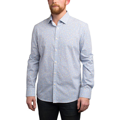 Neal Woven Shirt // White + Blue (S)