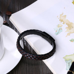 Criss Cross Leather Bracelet (Brown Burgundy + Black)