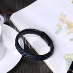 Criss Cross Leather Bracelet (Brown Burgundy + Black)