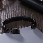 Criss Cross Leather Bracelet (Brown Burgundy + Black)