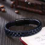 Criss Cross Leather Bracelet (Brown Burgundy + Black)