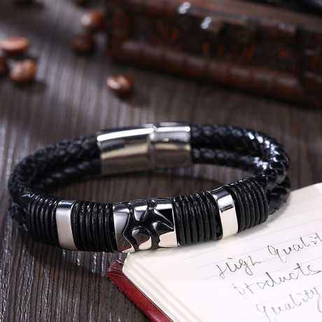 Wrap Design Leather Bracelet