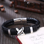 X Marks The Spot Leather Bracelet