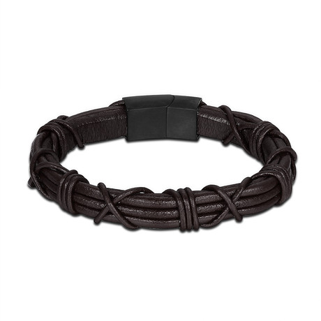 Brown Trenches Leather Bracelet