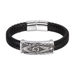 Free Mason Emblem Leather Bracelet