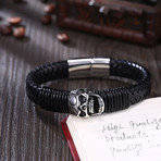 Dead Filigree Skull Leather Bracelet