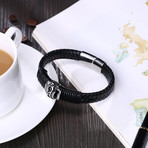 Dead Filigree Skull Leather Bracelet