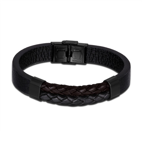 Two Braided Leather Bracelet
