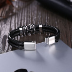 Multi-Hinge Leather Bracelet