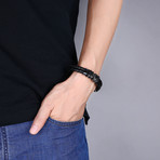 Multi-Hinge Leather Bracelet