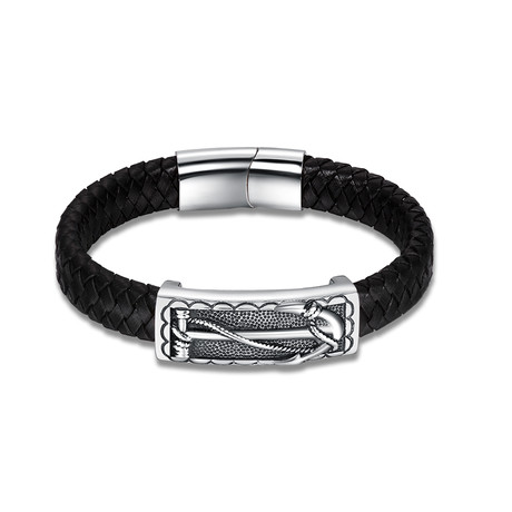 Norwegian Emblem Leather Bracelet